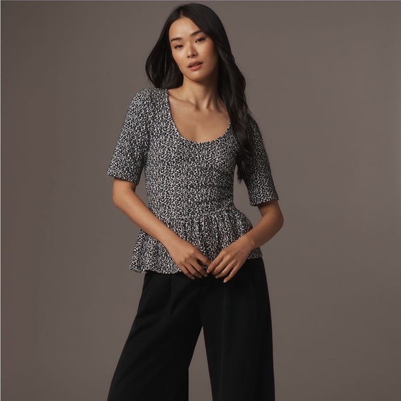 Anthropologie | MAEVE SCOOP-NECK PEPLUM TOP | Small | NWT - Picture 3 of 3